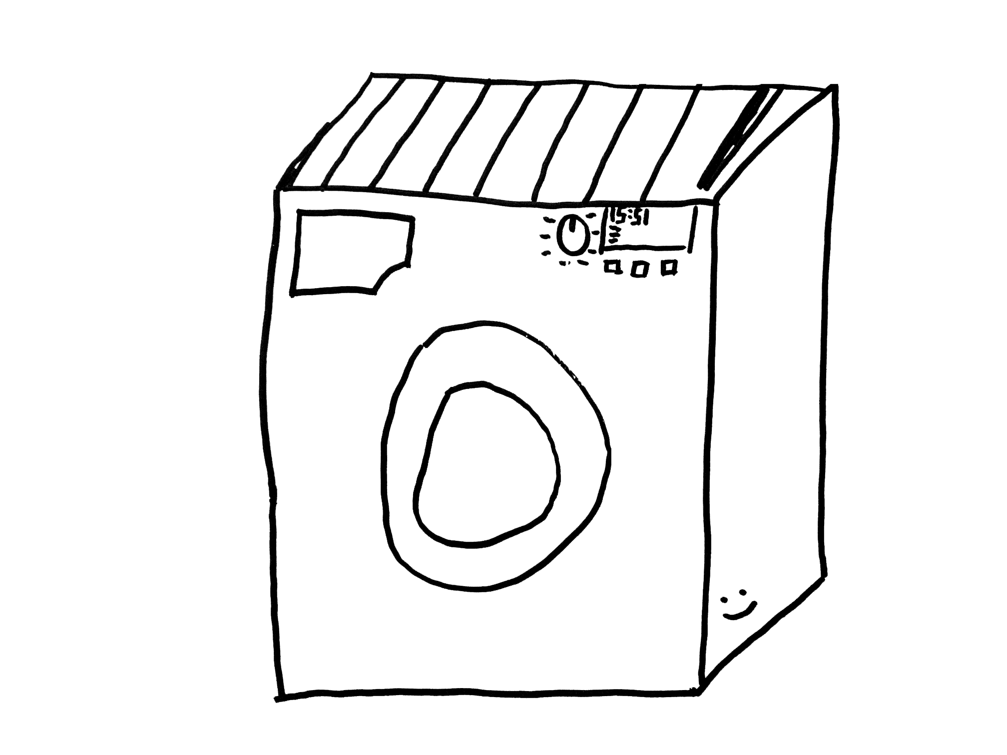 Hand-drawing of a laundry machine